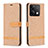 Funda de Cuero Cartera con Soporte Carcasa B16F para Xiaomi Redmi Note 13 5G Oro