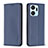 Funda de Cuero Cartera con Soporte Carcasa B17F para Huawei Honor X7a Azul