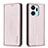 Funda de Cuero Cartera con Soporte Carcasa B17F para Huawei Honor X7a Oro Rosa