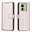 Funda de Cuero Cartera con Soporte Carcasa B17F para Motorola Moto Edge (2023) 5G Oro Rosa