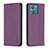 Funda de Cuero Cartera con Soporte Carcasa B17F para Motorola Moto Edge 40 Neo 5G Morado