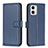 Funda de Cuero Cartera con Soporte Carcasa B17F para Motorola Moto G73 5G Azul