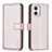 Funda de Cuero Cartera con Soporte Carcasa B17F para Motorola Moto G73 5G Oro Rosa