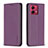 Funda de Cuero Cartera con Soporte Carcasa B17F para Motorola Moto G84 5G Morado