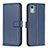 Funda de Cuero Cartera con Soporte Carcasa B17F para Nokia C12 Azul