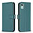 Funda de Cuero Cartera con Soporte Carcasa B17F para Nokia C12 Plus Verde