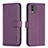 Funda de Cuero Cartera con Soporte Carcasa B17F para Nokia C210 Morado