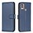 Funda de Cuero Cartera con Soporte Carcasa B17F para Nokia C22 Azul