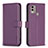 Funda de Cuero Cartera con Soporte Carcasa B17F para Nokia C22 Morado