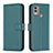 Funda de Cuero Cartera con Soporte Carcasa B17F para Nokia C22 Verde