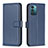 Funda de Cuero Cartera con Soporte Carcasa B17F para Nokia G11 Azul