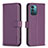 Funda de Cuero Cartera con Soporte Carcasa B17F para Nokia G11 Morado