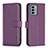 Funda de Cuero Cartera con Soporte Carcasa B17F para Nokia G22 Morado