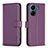 Funda de Cuero Cartera con Soporte Carcasa B17F para Xiaomi Poco C65 Morado