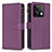 Funda de Cuero Cartera con Soporte Carcasa B17F para Xiaomi Redmi Note 13 5G Morado