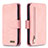 Funda de Cuero Cartera con Soporte Carcasa B18F para Samsung Galaxy A30S Oro Rosa