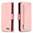 Funda de Cuero Cartera con Soporte Carcasa B18F para Samsung Galaxy A70 Oro Rosa