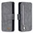 Funda de Cuero Cartera con Soporte Carcasa B18F para Samsung Galaxy M40S Gris