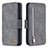 Funda de Cuero Cartera con Soporte Carcasa B18F para Samsung Galaxy S20 5G Gris