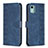 Funda de Cuero Cartera con Soporte Carcasa B21F para Nokia C12 Azul