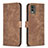 Funda de Cuero Cartera con Soporte Carcasa B21F para Nokia C32 Marron