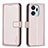 Funda de Cuero Cartera con Soporte Carcasa B22F para Huawei Honor X7a Oro Rosa