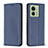 Funda de Cuero Cartera con Soporte Carcasa B22F para Motorola Moto Edge (2023) 5G Azul