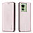 Funda de Cuero Cartera con Soporte Carcasa B22F para Motorola Moto Edge 40 5G Oro Rosa