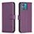 Funda de Cuero Cartera con Soporte Carcasa B22F para Motorola Moto Edge 40 Neo 5G Morado