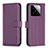 Funda de Cuero Cartera con Soporte Carcasa B22F para Xiaomi Mi 14 5G Morado