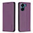 Funda de Cuero Cartera con Soporte Carcasa B22F para Xiaomi Poco C65 Morado