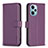 Funda de Cuero Cartera con Soporte Carcasa B22F para Xiaomi Poco F5 5G Morado