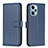 Funda de Cuero Cartera con Soporte Carcasa B22F para Xiaomi Redmi Note 12 Turbo 5G Azul