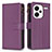 Funda de Cuero Cartera con Soporte Carcasa B22F para Xiaomi Redmi Note 13 Pro+ Plus 5G Morado