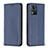 Funda de Cuero Cartera con Soporte Carcasa B23F para Motorola Moto E13 Azul