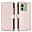 Funda de Cuero Cartera con Soporte Carcasa B23F para Motorola Moto Edge (2023) 5G Oro Rosa