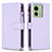 Funda de Cuero Cartera con Soporte Carcasa B23F para Motorola Moto Edge 40 5G Purpura Claro