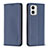 Funda de Cuero Cartera con Soporte Carcasa B23F para Motorola Moto G73 5G Azul