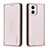 Funda de Cuero Cartera con Soporte Carcasa B23F para Motorola Moto G73 5G Oro Rosa