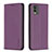 Funda de Cuero Cartera con Soporte Carcasa B23F para Nokia C210 Morado