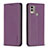 Funda de Cuero Cartera con Soporte Carcasa B23F para Nokia C22 Morado