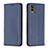 Funda de Cuero Cartera con Soporte Carcasa B23F para Nokia C32 Azul