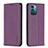 Funda de Cuero Cartera con Soporte Carcasa B23F para Nokia G11 Morado