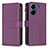 Funda de Cuero Cartera con Soporte Carcasa B23F para Xiaomi Poco C65 Morado