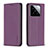 Funda de Cuero Cartera con Soporte Carcasa B24F para Xiaomi Mi 14 5G Morado