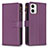 Funda de Cuero Cartera con Soporte Carcasa B25F para Motorola Moto G73 5G Morado