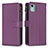 Funda de Cuero Cartera con Soporte Carcasa B25F para Nokia C12 Morado