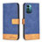 Funda de Cuero Cartera con Soporte Carcasa B25F para Nokia G21 Azul