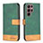 Funda de Cuero Cartera con Soporte Carcasa BF1 para Samsung Galaxy S23 Ultra 5G Verde