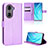 Funda de Cuero Cartera con Soporte Carcasa BY1 para Huawei Honor 60 5G Morado